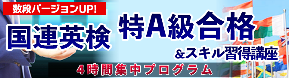 国連英検特A級合格＆スキル習得講座 4時間集中プログラム
